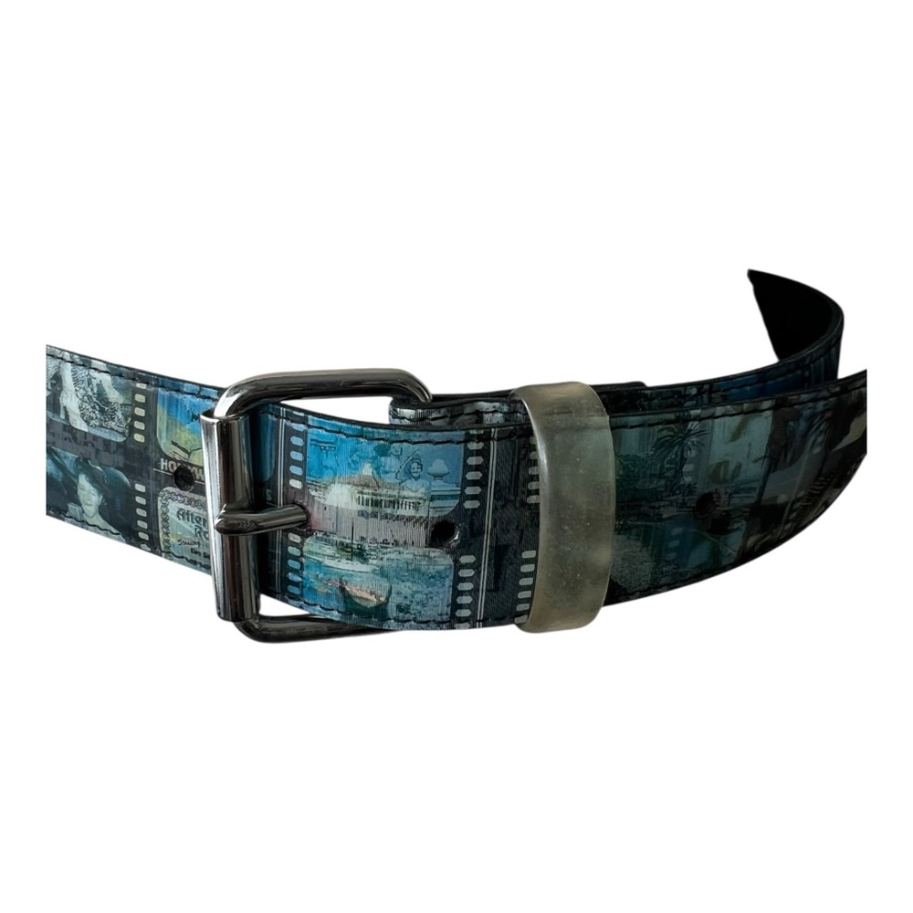 Vintage Blue Patterned Belt Size S - Picture 3 of 7